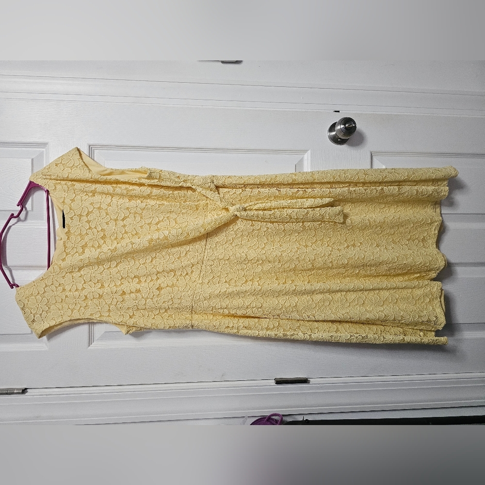 Elegant Yellow Lace Dress
